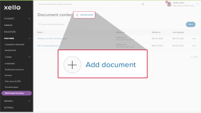 Document center in Xello and the cursor is clicking Add document